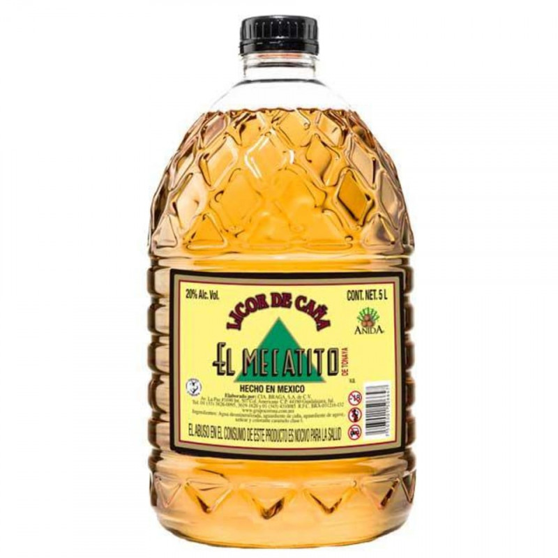 DESTILADO EL MECATITO AMBAR DE CAÑA 5000 ML
