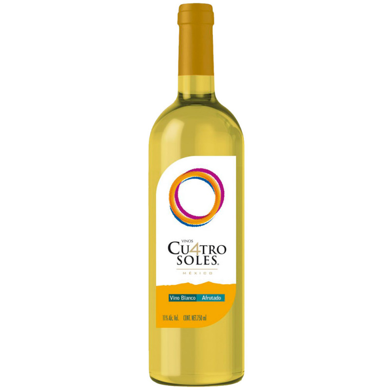 VINO BLANCO CU4TRO SOLES AFRUTADO CHENIN BLANC 750 ML