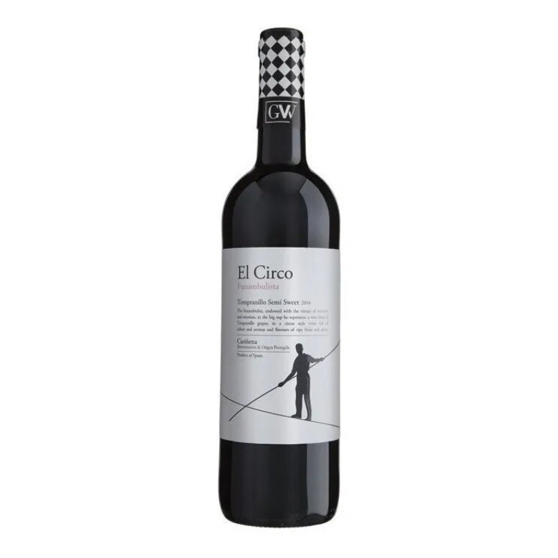 VINO TINTO EL CIRCO FUNAMBULISTA TEMPRANILLO SEMI SWEET 750 ML